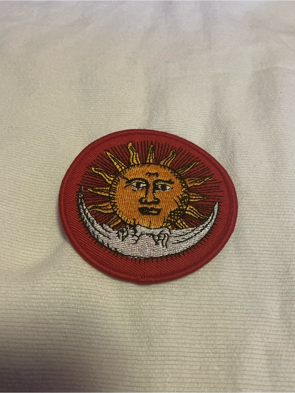 Sun & Moon Embroidered Patch 3” Round Celestial Boho Hippie Sew On Applique - Picture 6 of 6